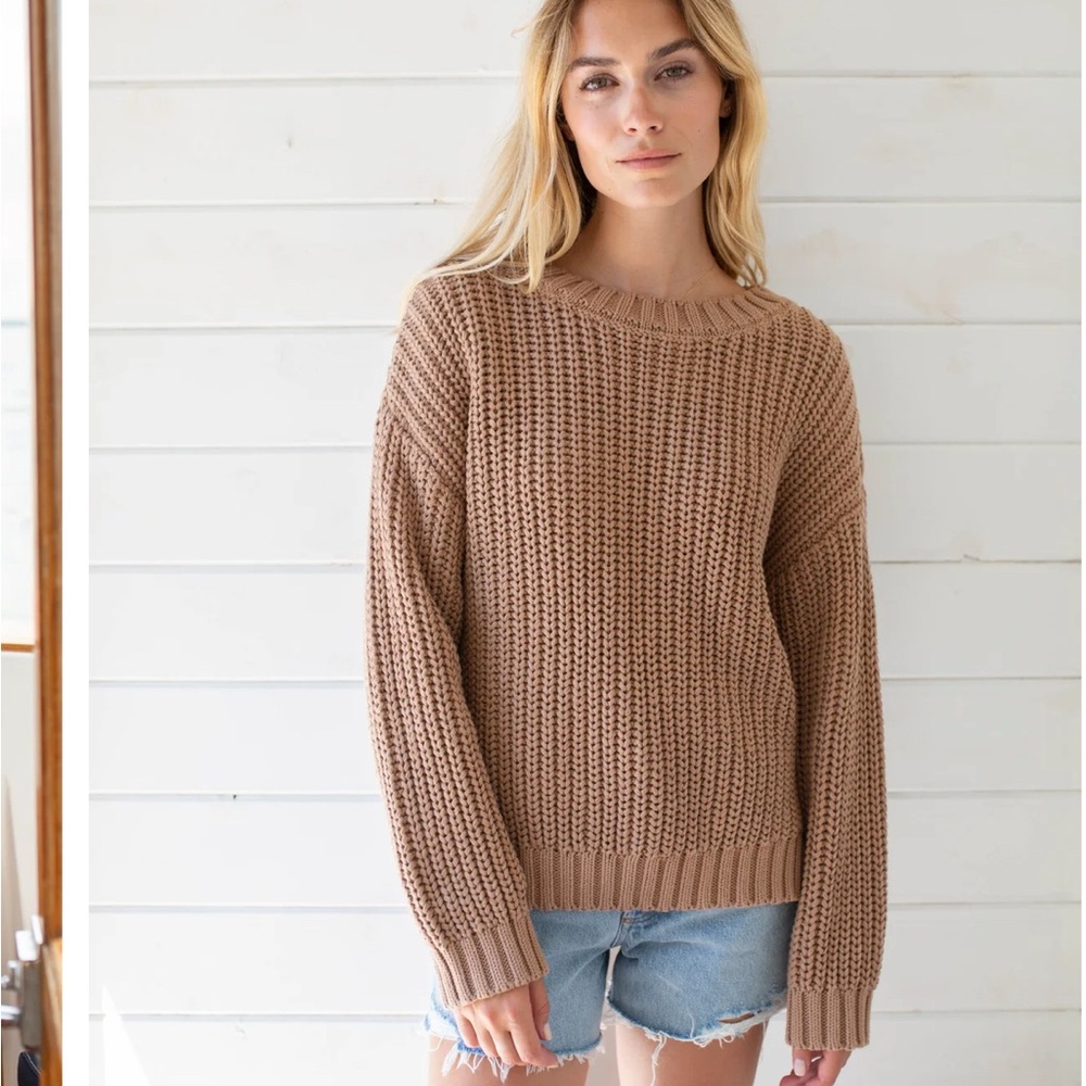 Cozy Tan Crew Neck Sweater